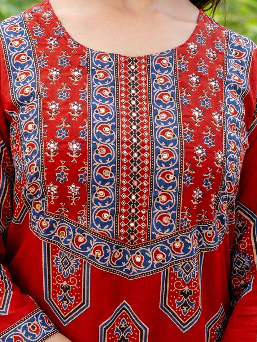 women printed three quarter sleeve kurta palazzo with dupatta set - 22140591 - Standard Image - 6