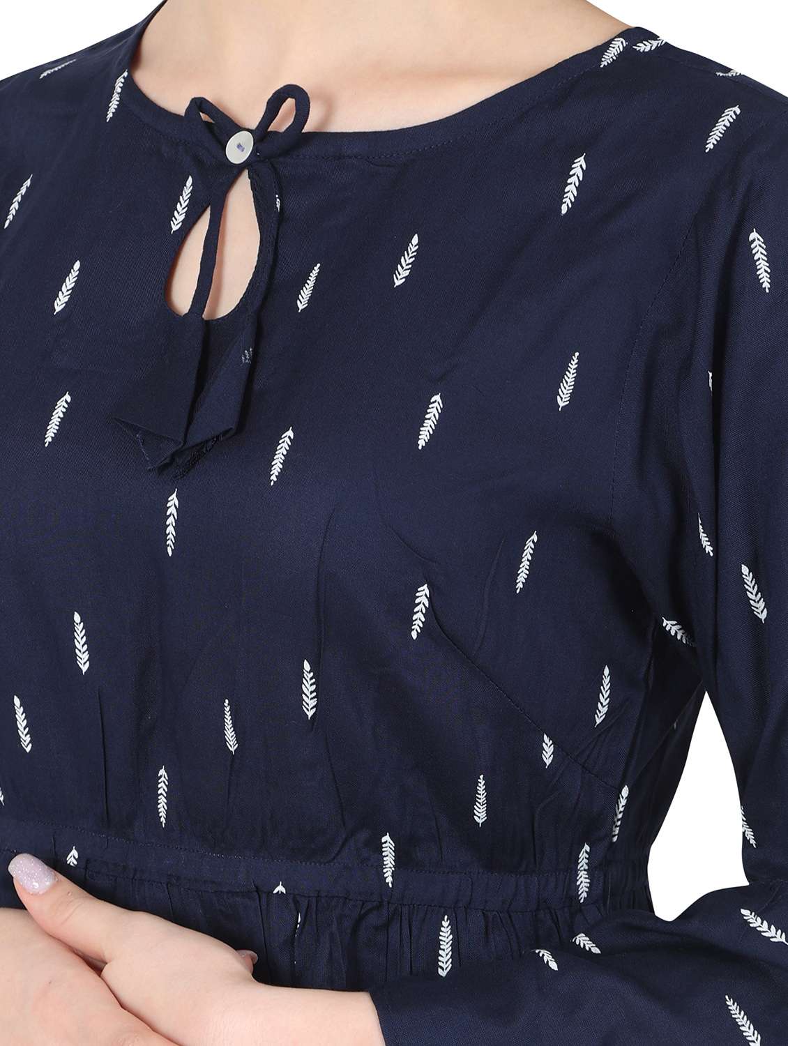 women printed bell sleeve long a-line tunic - 22140606 - Standard Image - 4