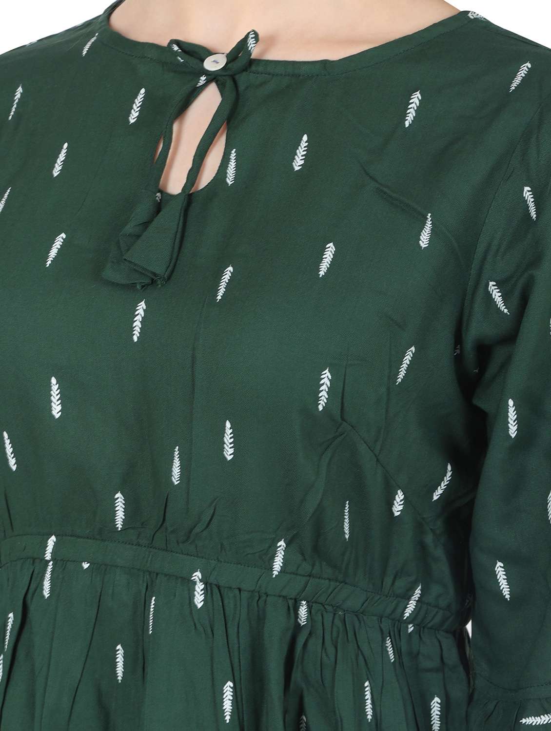 women printed bell sleeve long a-line tunic - 22140607 - Standard Image - 4