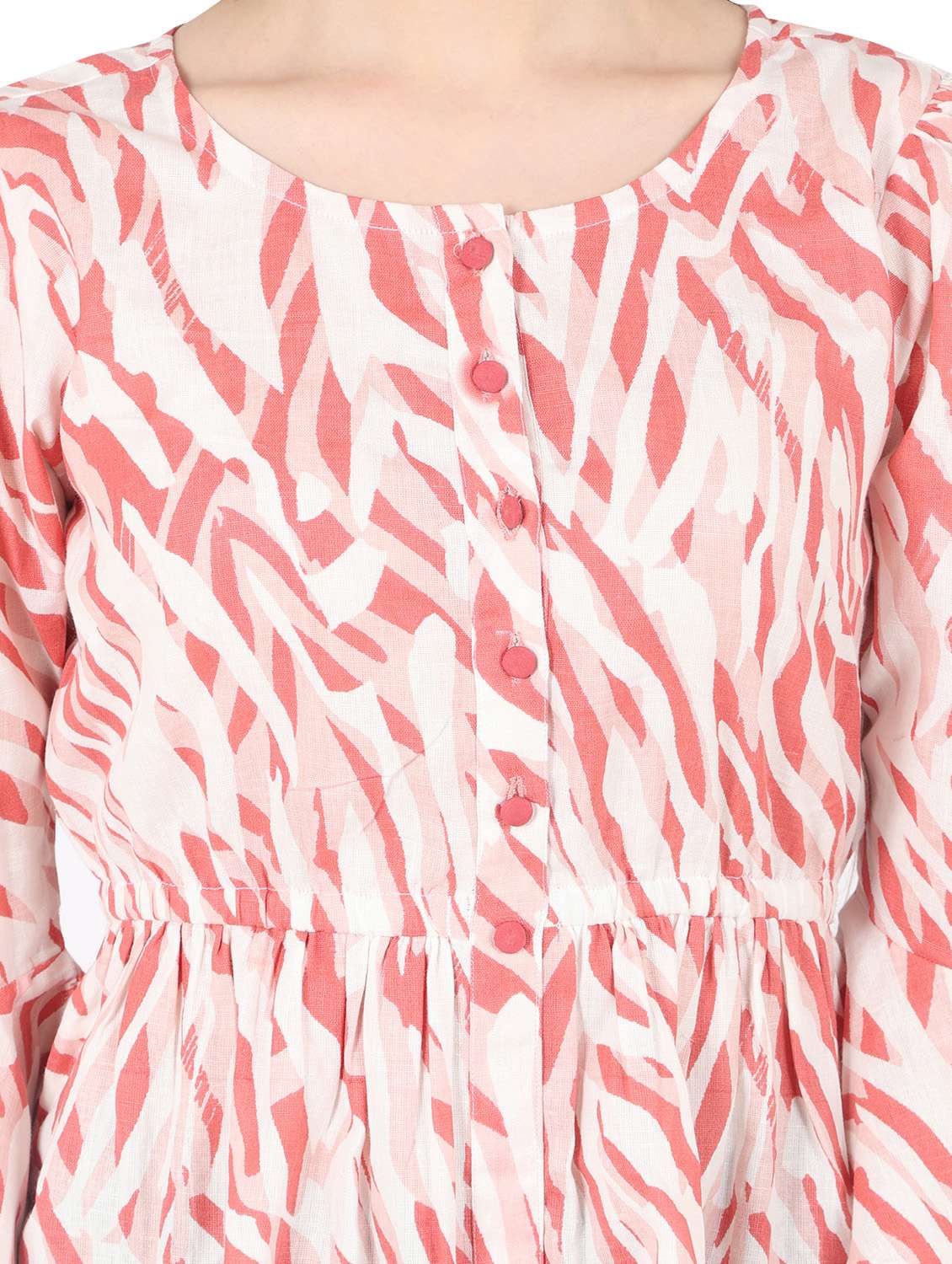 women printed bell sleeve long a-line tunic - 22140610 - Standard Image - 4