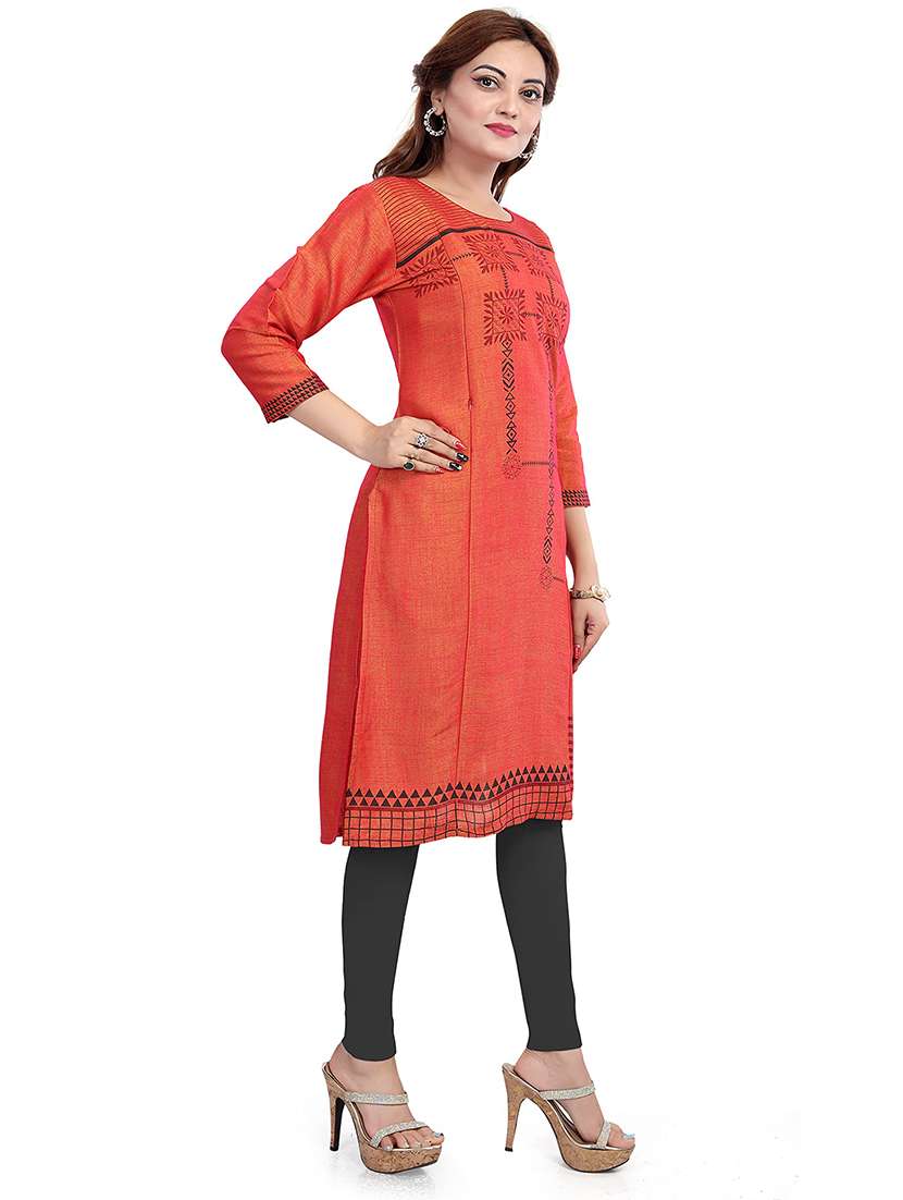 women printed three quarter sleeve maternity wear kurta - 22140617 -  Standard Image - 1
