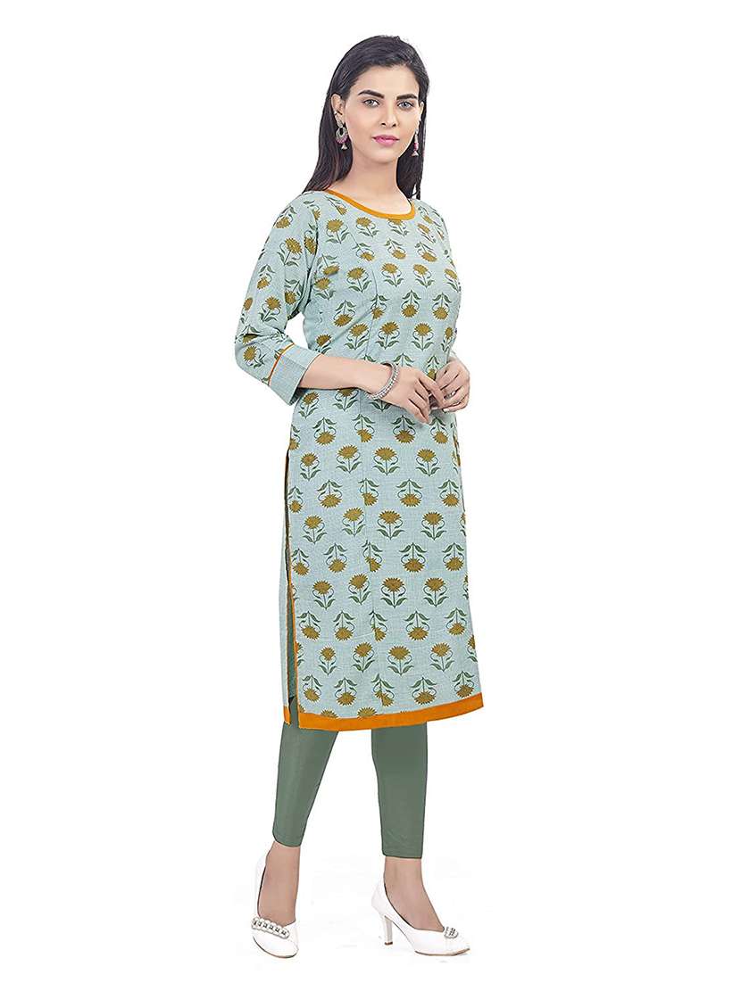 women floral three quarter sleeve maternity wear kurta - 22140618 -  Standard Image - 1