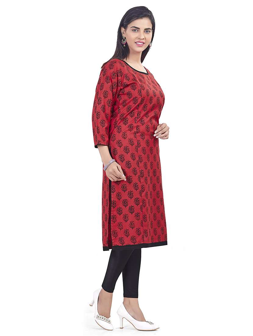 women printed three quarter sleeve maternity wear kurta - 22140619 -  Standard Image - 1