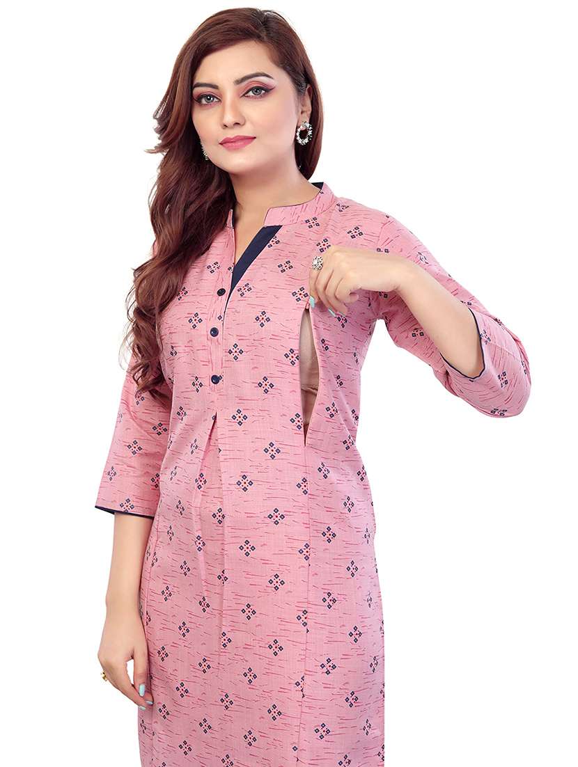 women pack of 2 three quarter sleeve maternity wear kurta - 22140642 -  Standard Image - 4