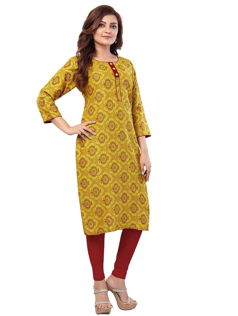 women printed three quarter sleeve maternity wear kurta - 22140674 -  Standard Image - 1
