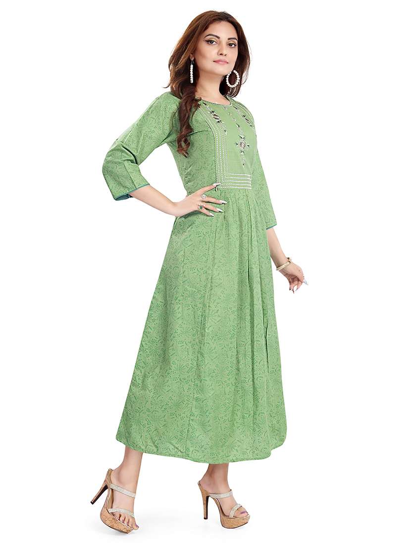 women printed three quarter sleeve maternity wear dress - 22140675 -  Standard Image - 1