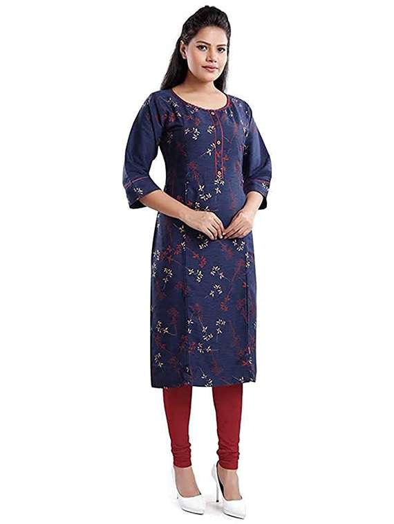 women printed three quarter sleeve maternity wear kurta - 22140681 -  Standard Image - 1