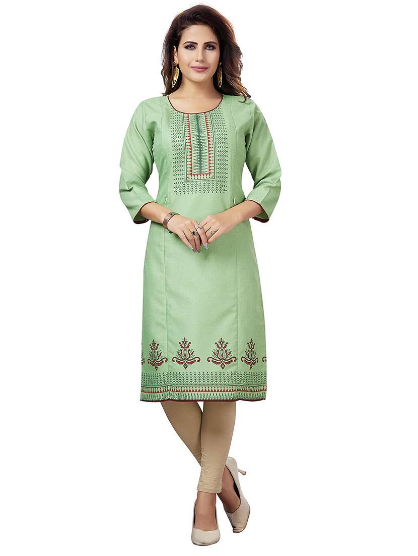 women printed three quarter sleeve maternity wear kurta - 22140689 -  Standard Image - 1