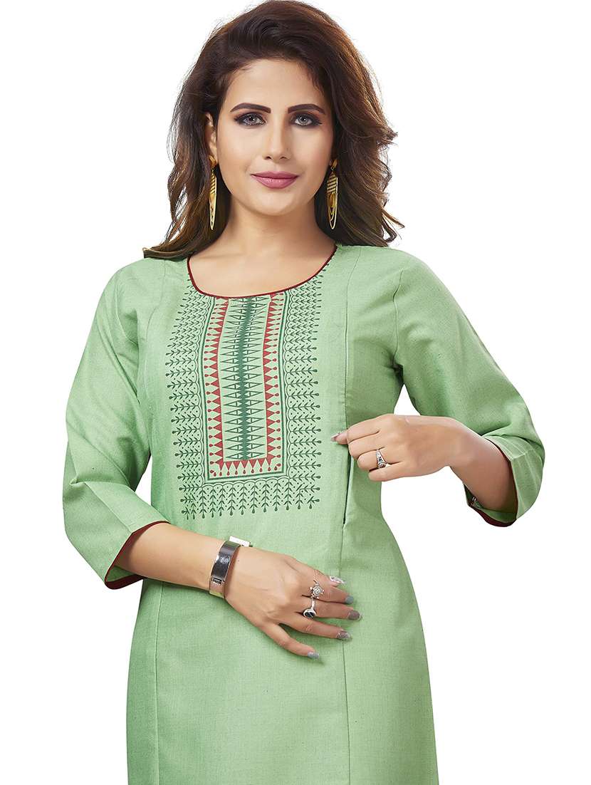 women printed three quarter sleeve maternity wear kurta - 22140689 -  Standard Image - 4