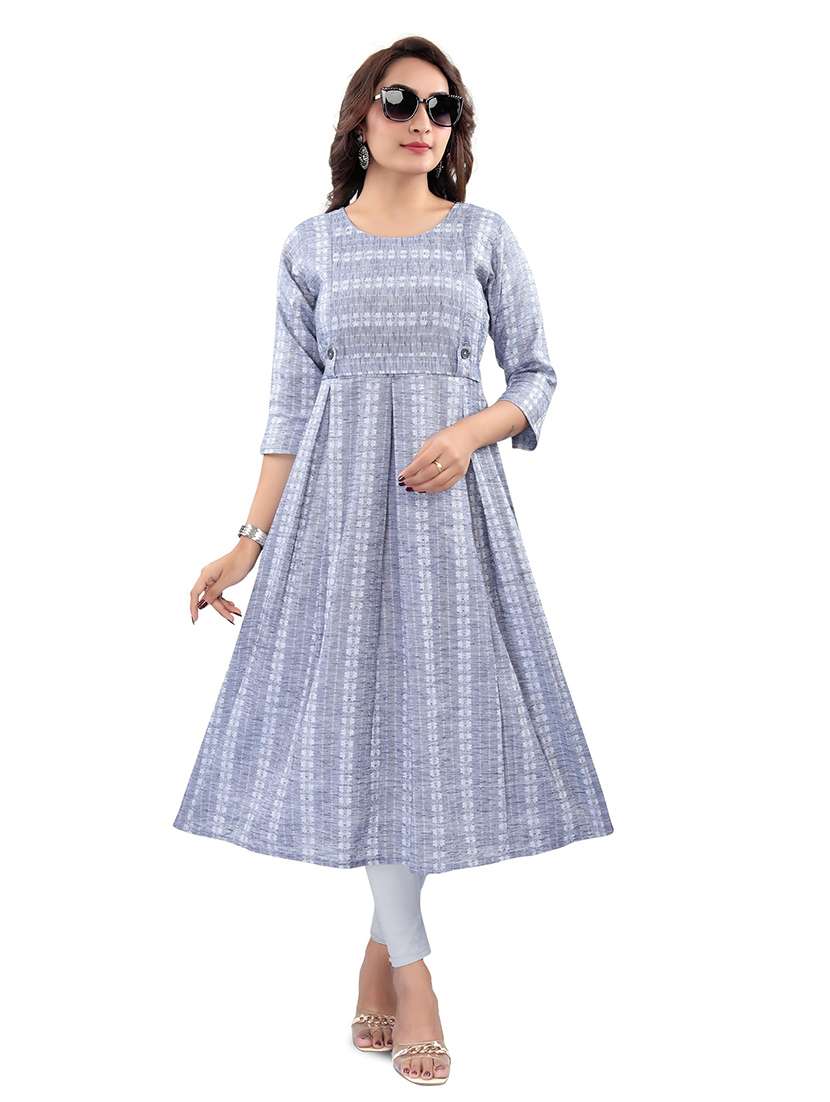 women self design three quarter sleeve maternity wear kurta - 22140697 -  Standard Image - 1