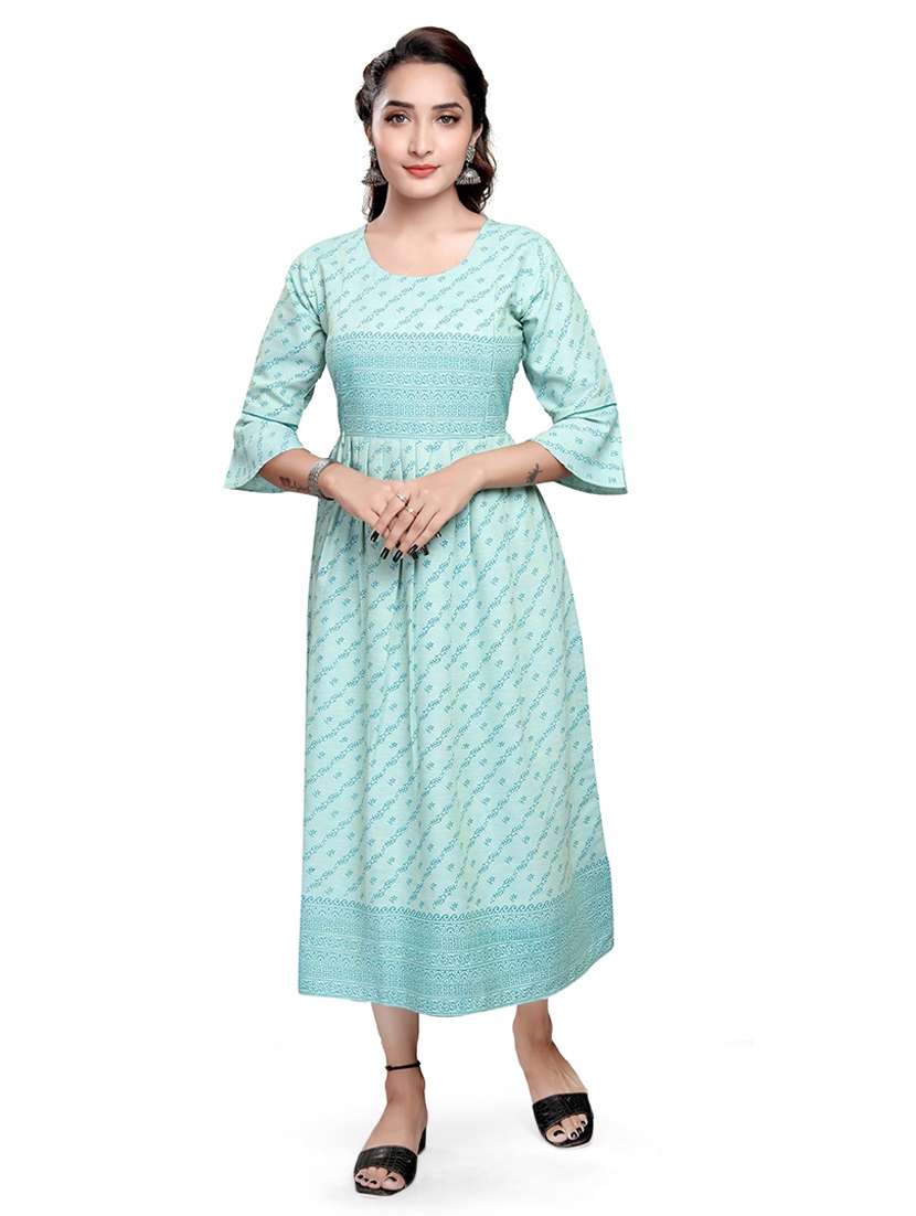 women printed three quarter sleeve maternity wear dress - 22140708 -  Standard Image - 1