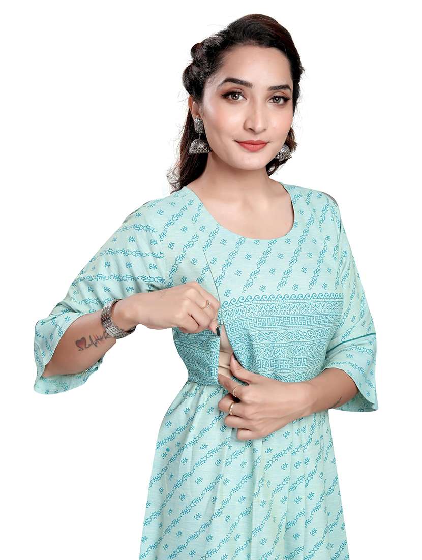 women printed three quarter sleeve maternity wear dress - 22140708 -  Standard Image - 4