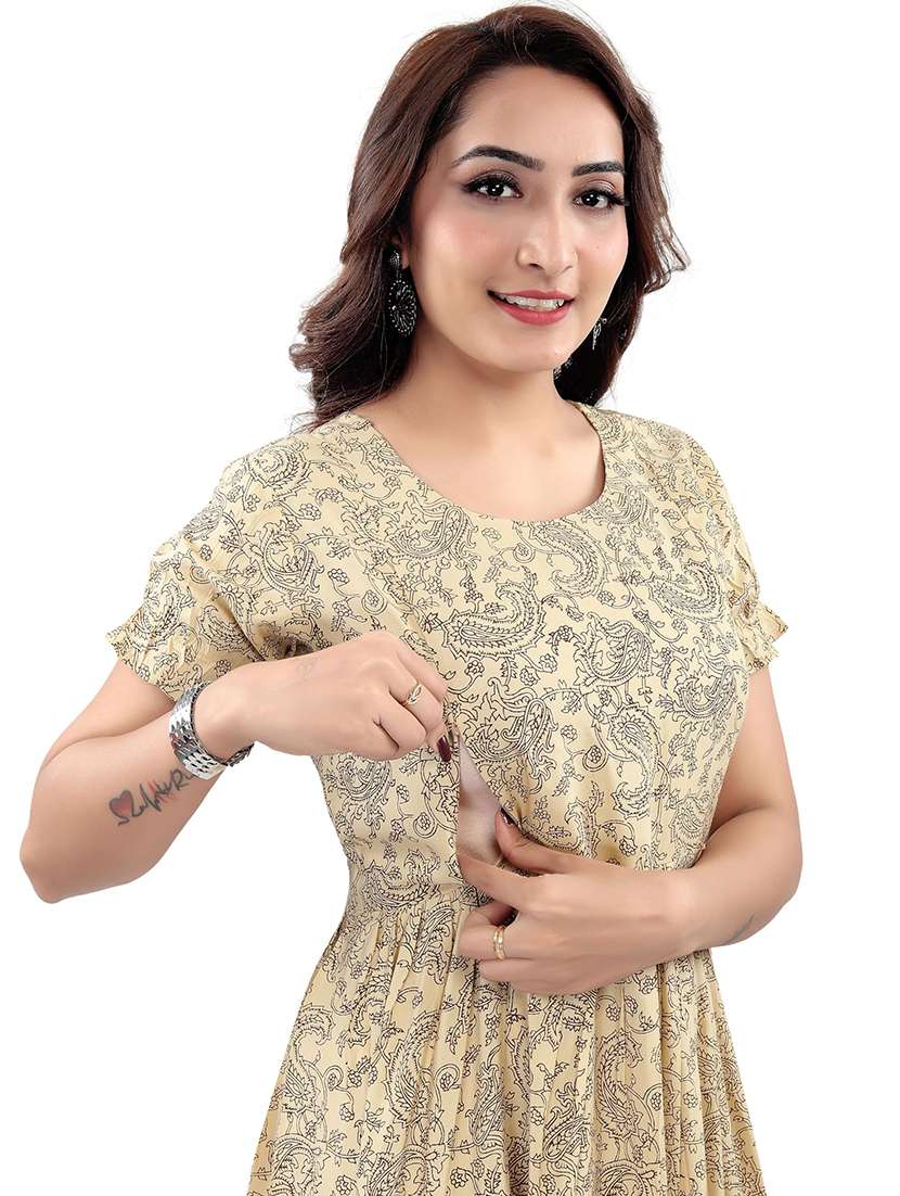 women printed short sleeve maternity wear dress - 22140710 -  Standard Image - 4