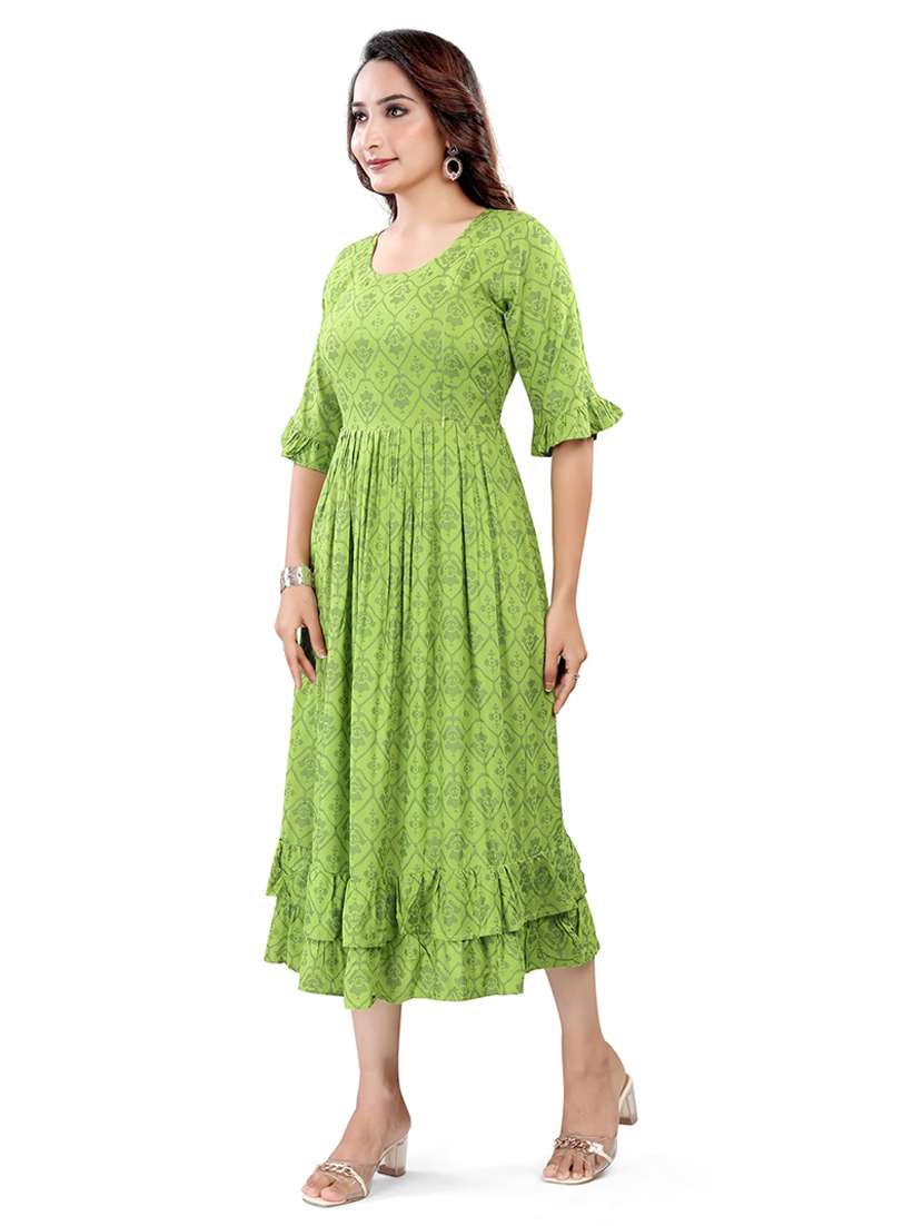 women printed three quarter sleeve maternity wear dress - 22140716 -  Standard Image - 1
