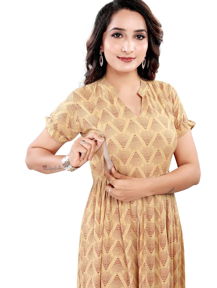women printed short sleeve maternity wear dress - 22140717 -  Standard Image - 4