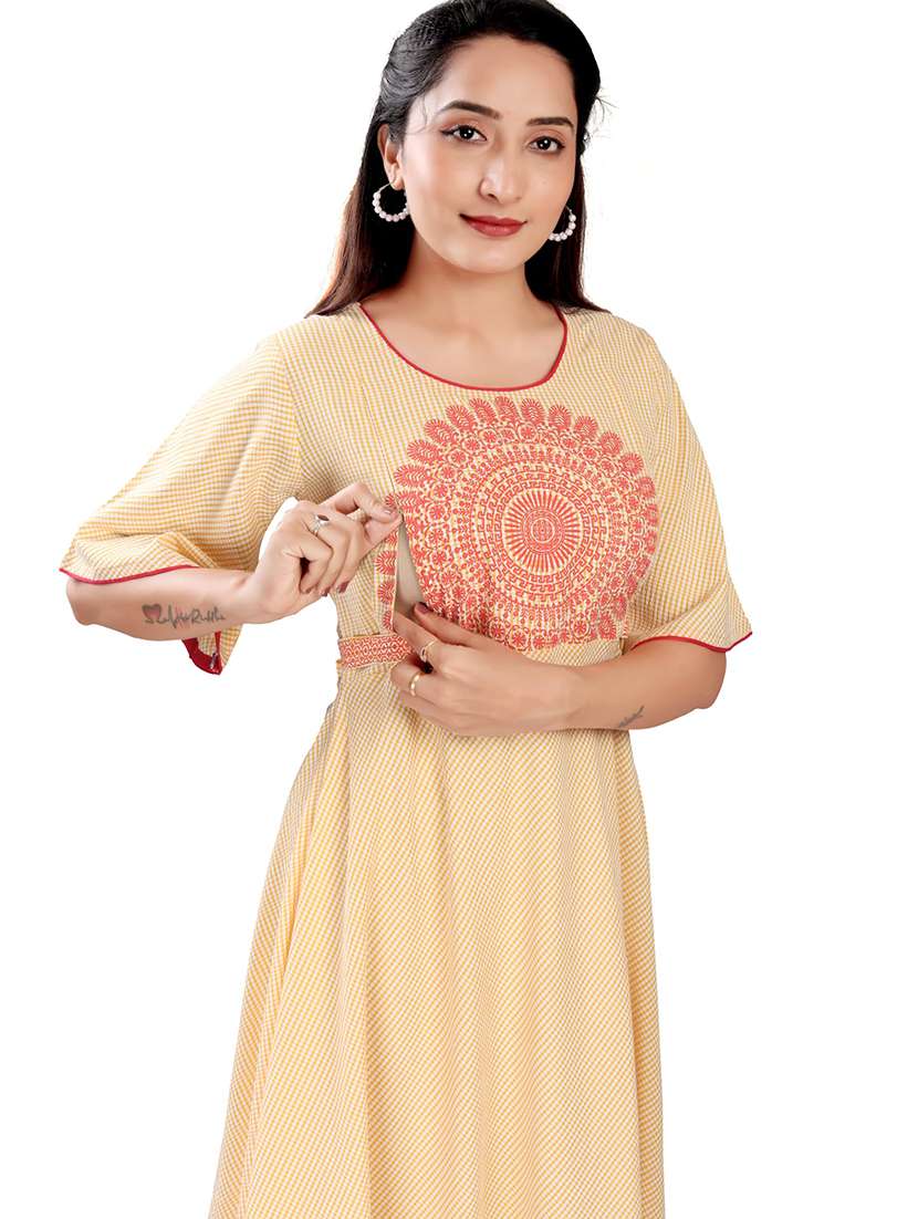 women printed flared sleeve maternity wear dress - 22140718 -  Standard Image - 4