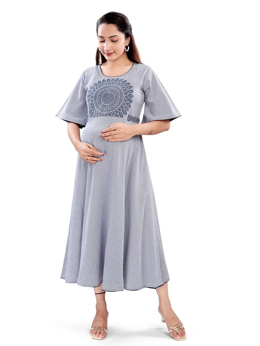 women printed flared sleeve maternity wear dress - 22140720 -  Standard Image - 1