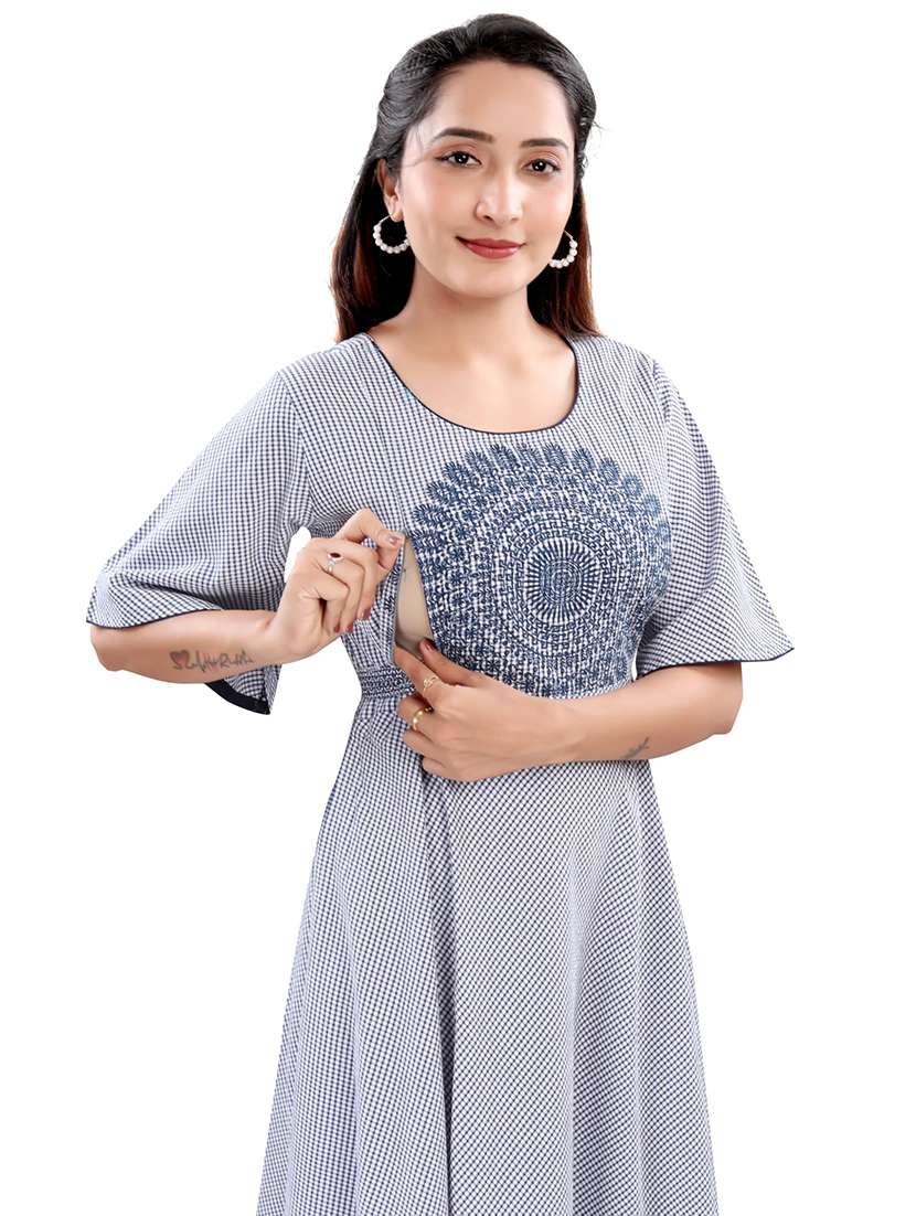women printed flared sleeve maternity wear dress - 22140720 -  Standard Image - 4