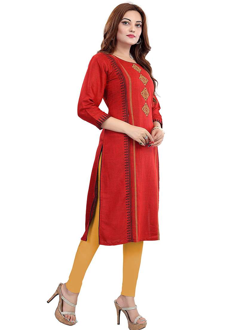 women printed three quarter sleeve maternity wear kurta - 22140752 -  Standard Image - 1