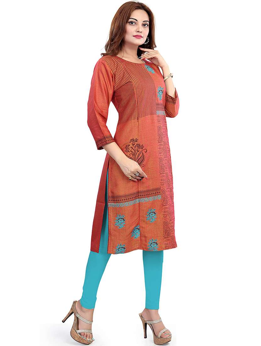 women printed three quarter sleeve maternity wear kurta - 22140753 -  Standard Image - 1