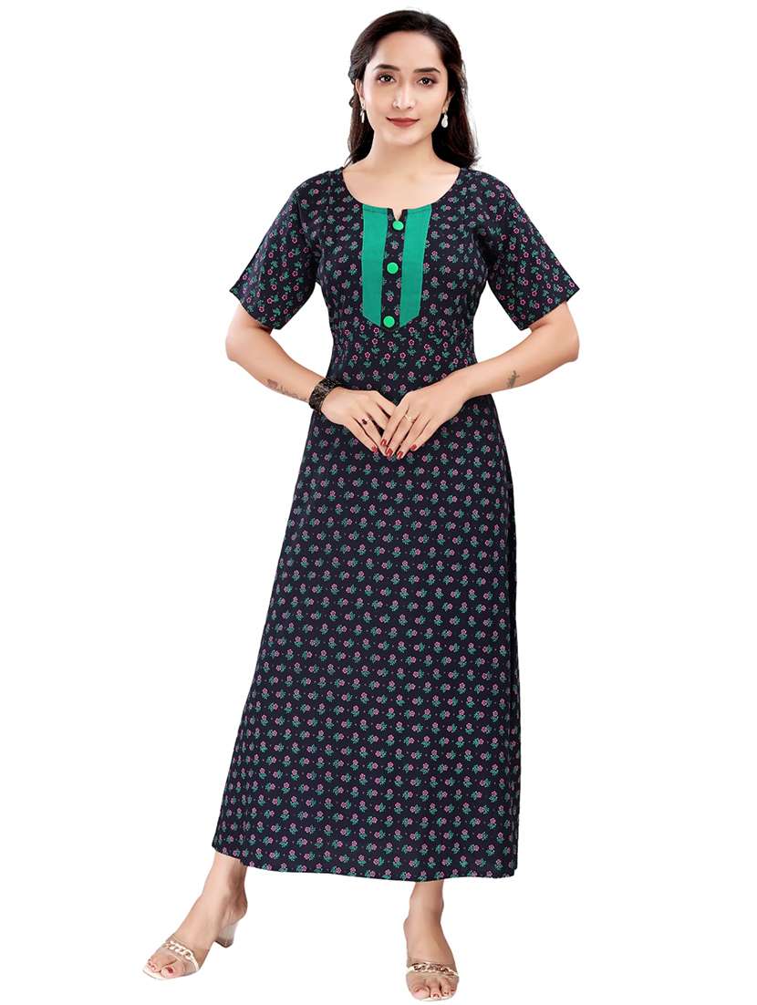 women printed short sleeve maternity wear nighty - 22140759 -  Standard Image - 1