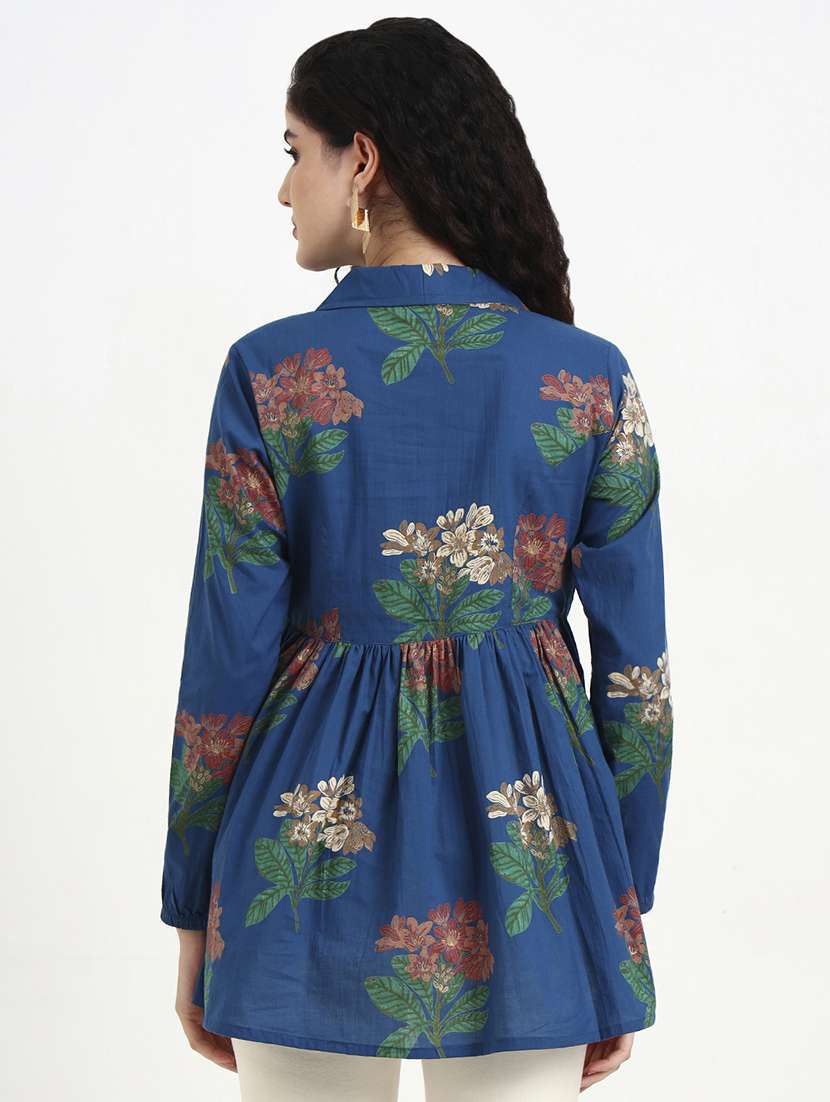 women floral print long sleeve flared top - 22140766 -  Standard Image - 4