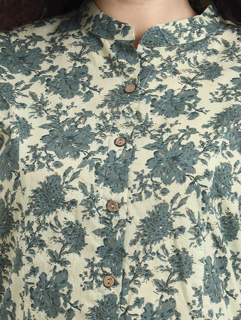 women printed three quarter sleeve shirt top - 22140781 - Standard Image - 6
