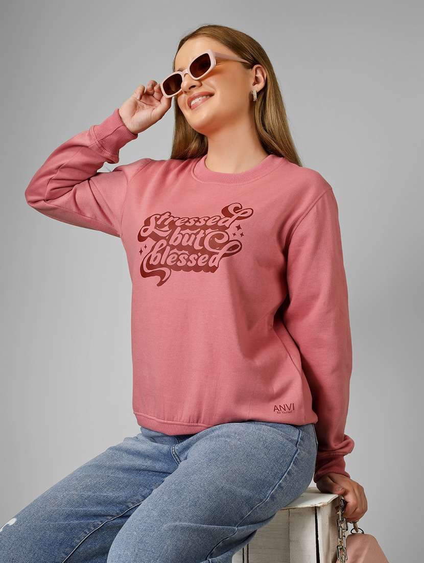 women printed long sleeve sweatshirt - 22140828 - Standard Image - 1