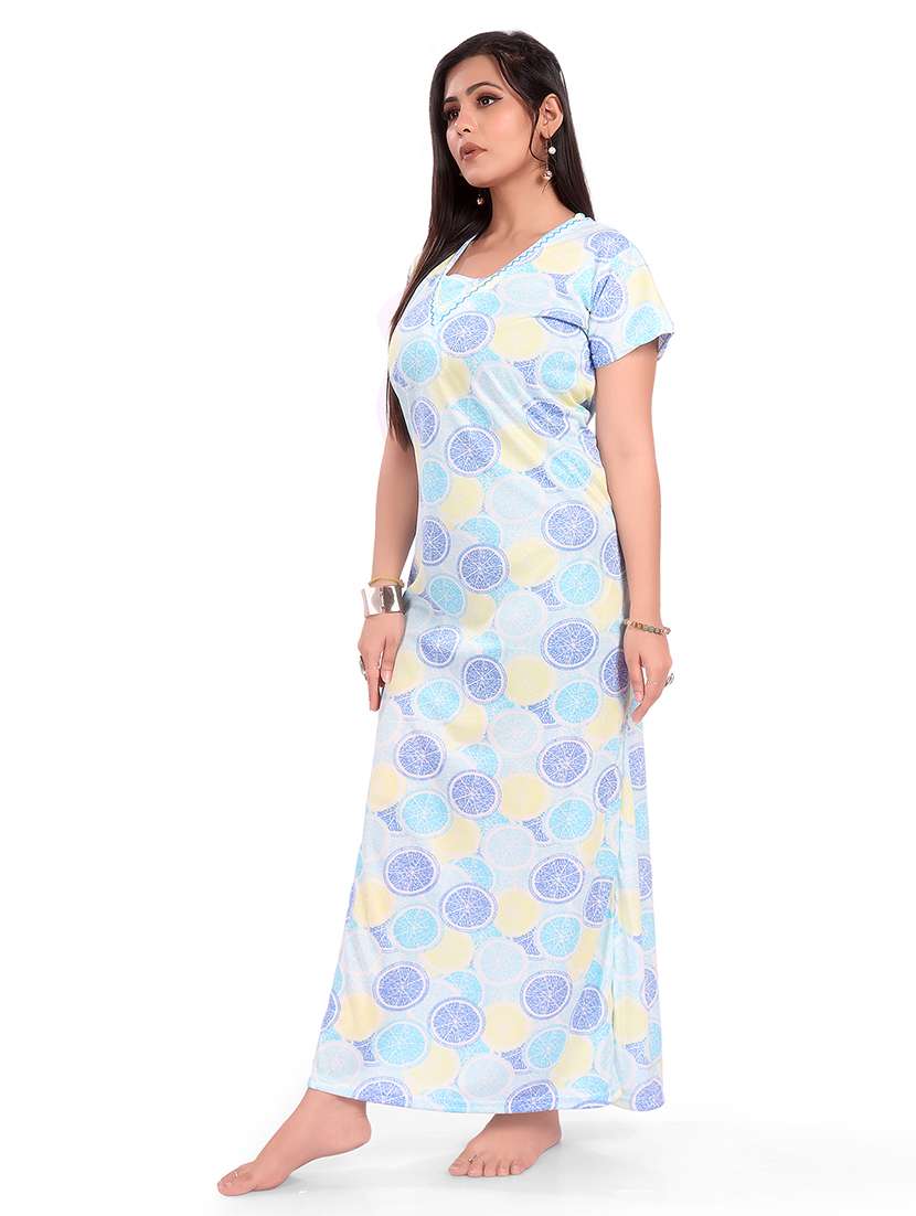 women printed short sleeve nighty - 22140925 -  Standard Image - 1