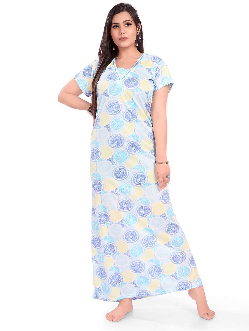 women printed short sleeve nighty - 22140925 -  Standard Image - 4