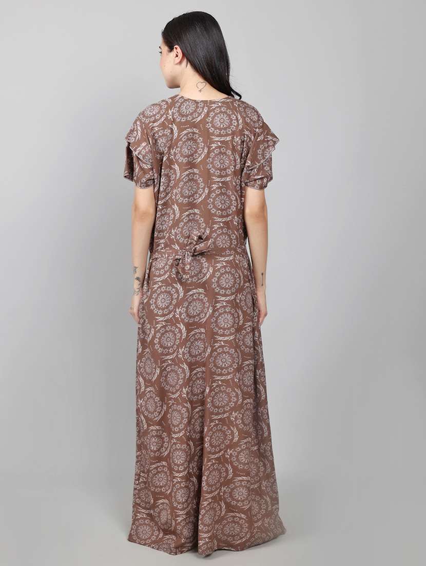 women printed short sleeve nighty  - 22140933 -  Standard Image - 4
