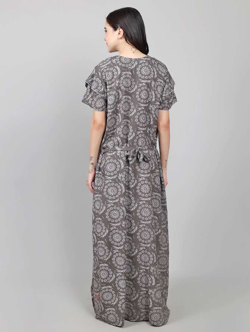 women printed short sleeve nighty  - 22140934 -  Standard Image - 4