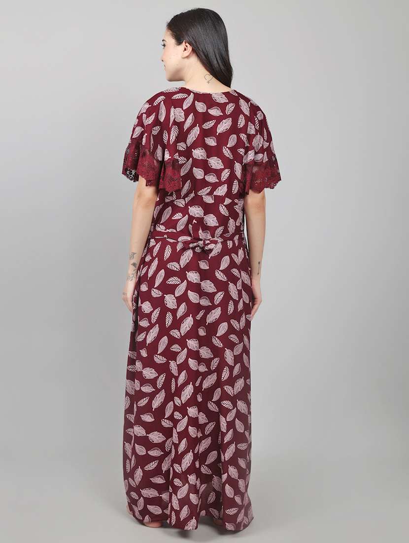 women printed short sleeve nighty  - 22140936 -  Standard Image - 4