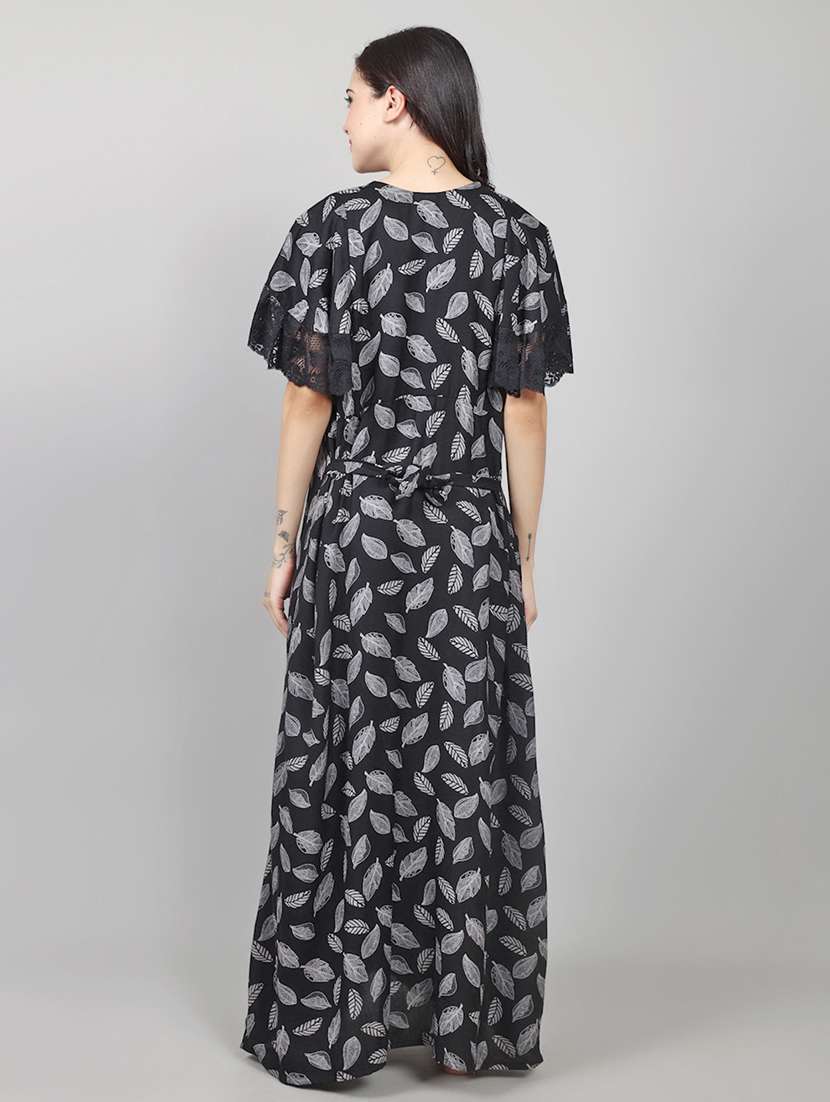 women printed short sleeve nighty  - 22140937 -  Standard Image - 4