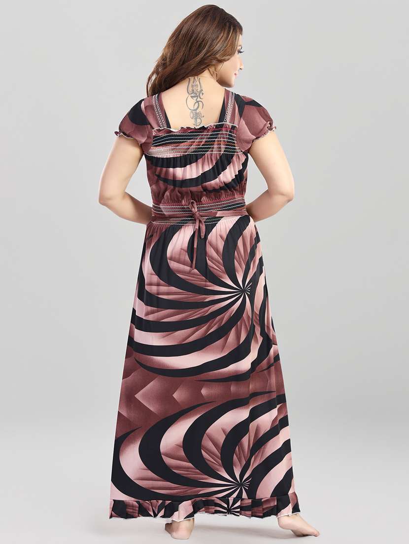 women printed short sleeve nighty - 22140939 -  Standard Image - 4