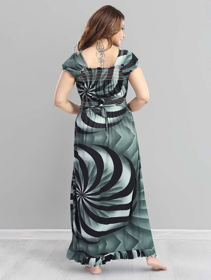 women printed short sleeve nighty - 22140940 -  Standard Image - 4