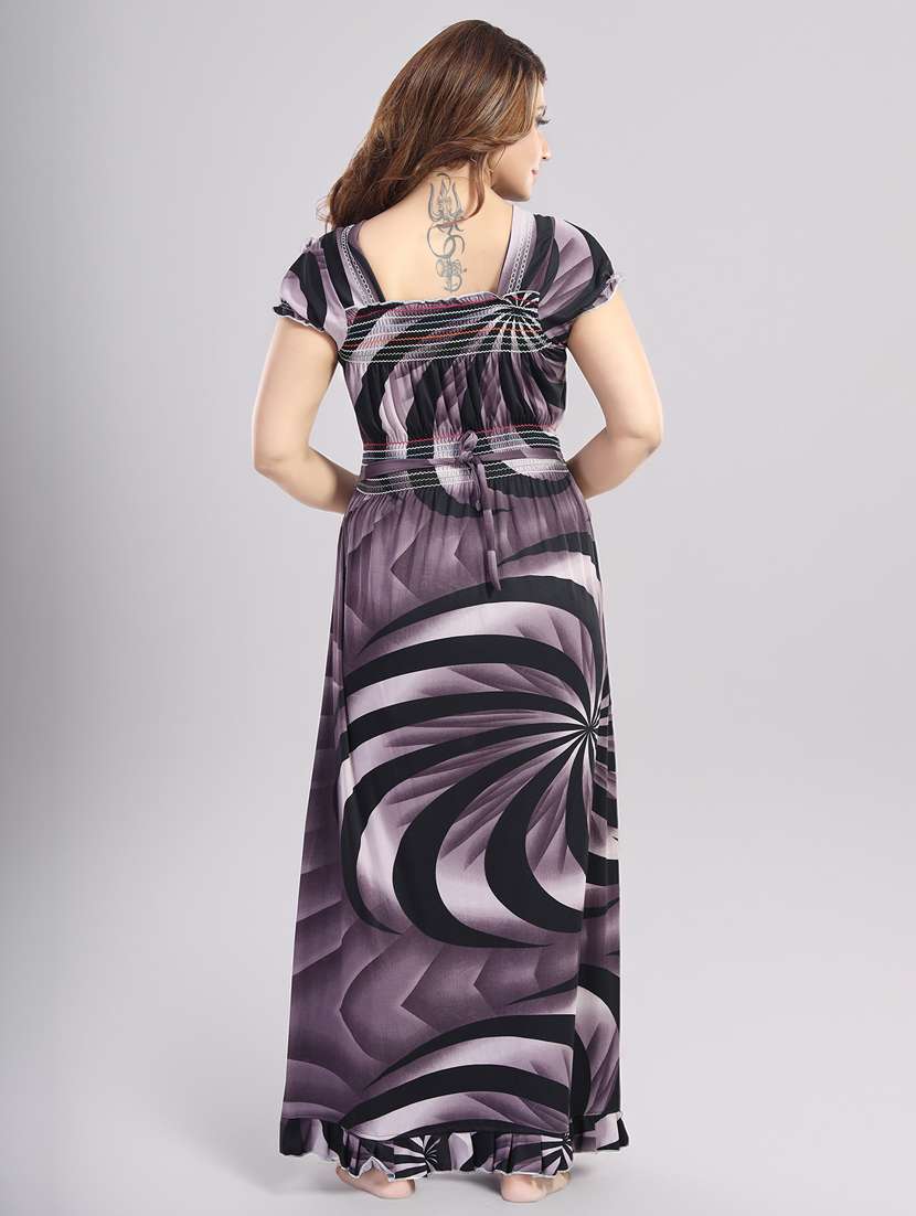 women printed short sleeve nighty - 22140941 -  Standard Image - 4