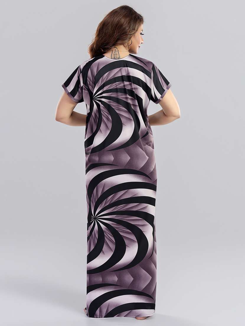 women printed short sleeve nighty - 22140951 -  Standard Image - 4