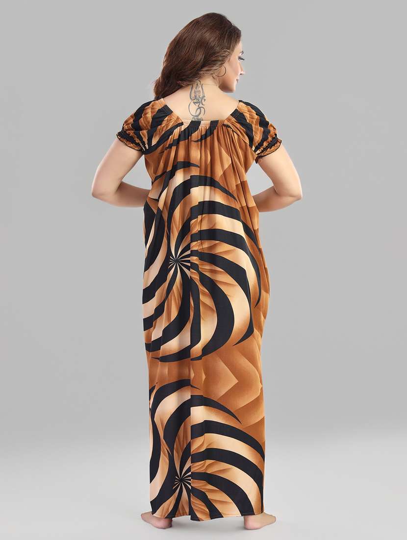 women printed short sleeve nighty - 22140957 -  Standard Image - 4