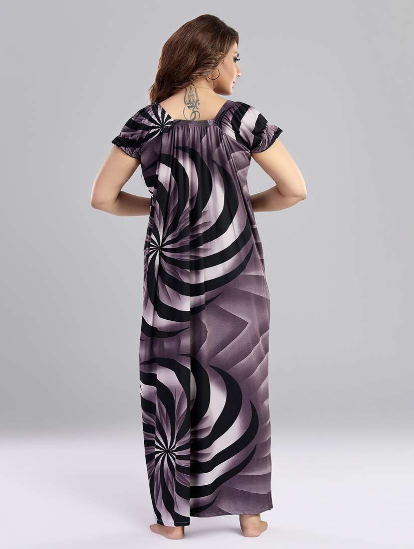 women printed short sleeve nighty - 22140958 -  Standard Image - 4