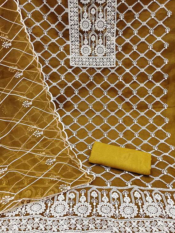 women solid with work unstitched suit set - 22141166 -  Standard Image - 4