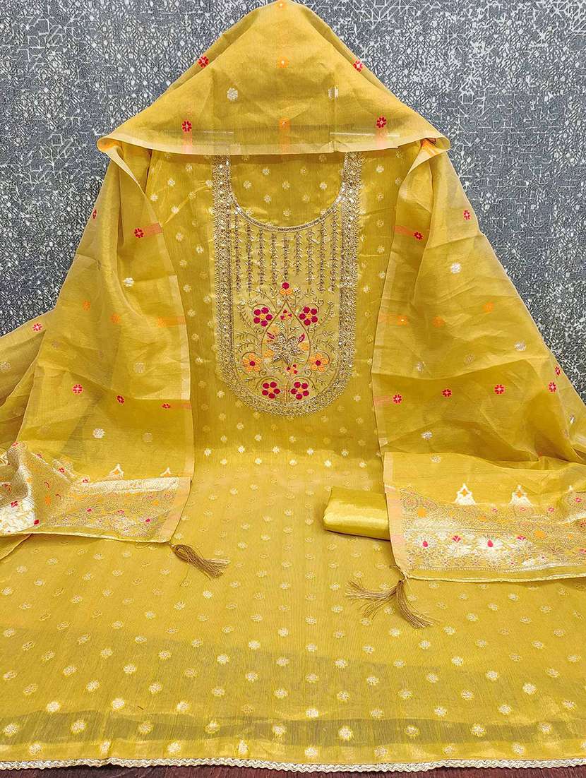 women self design embroidered unstitched suit set - 22141174 -  Standard Image - 1