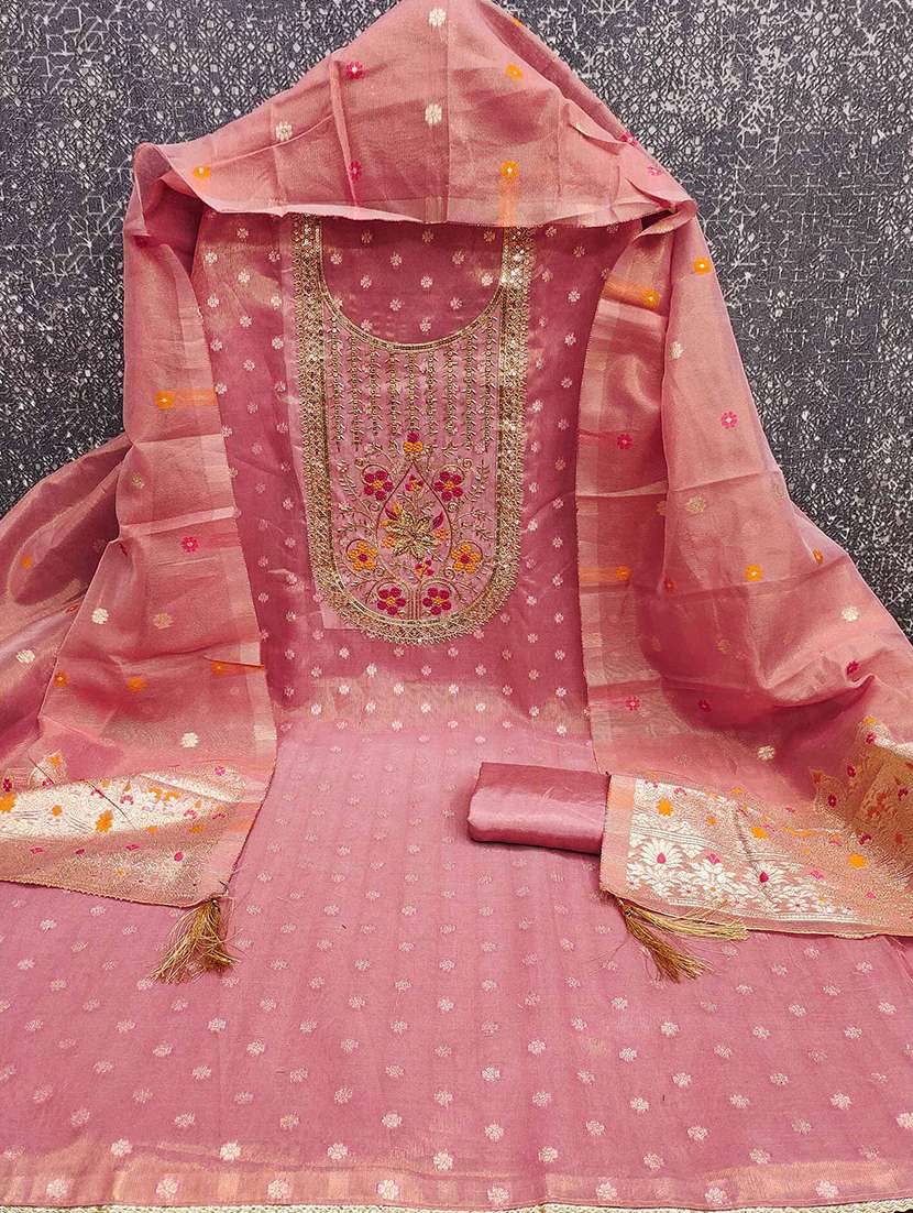 women self design embroidered unstitched suit set - 22141176 -  Standard Image - 1