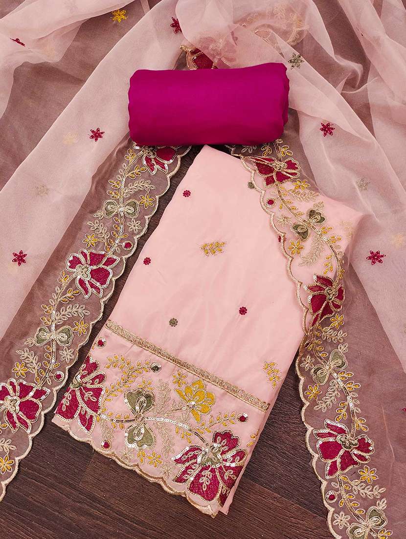 women solid with work unstitched suit set - 22141188 -  Standard Image - 1