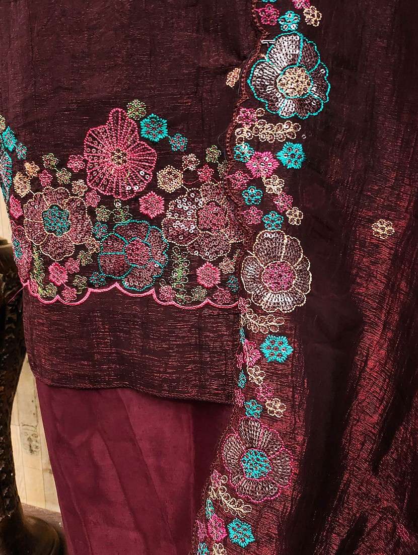 women solid with work unstitched suit set - 22141233 -  Standard Image - 1