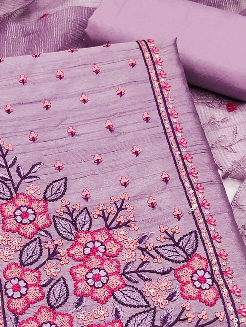 women solid with work unstitched suit set - 22141239 -  Standard Image - 1