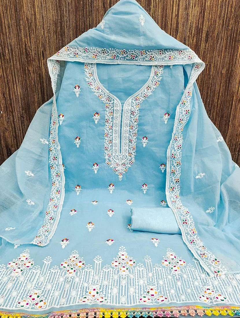 women solid with work unstitched suit set - 22141245 -  Standard Image - 1