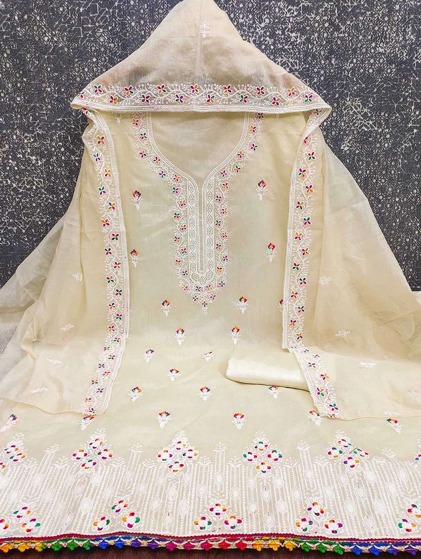 women solid with work unstitched suit set - 22141246 -  Standard Image - 1