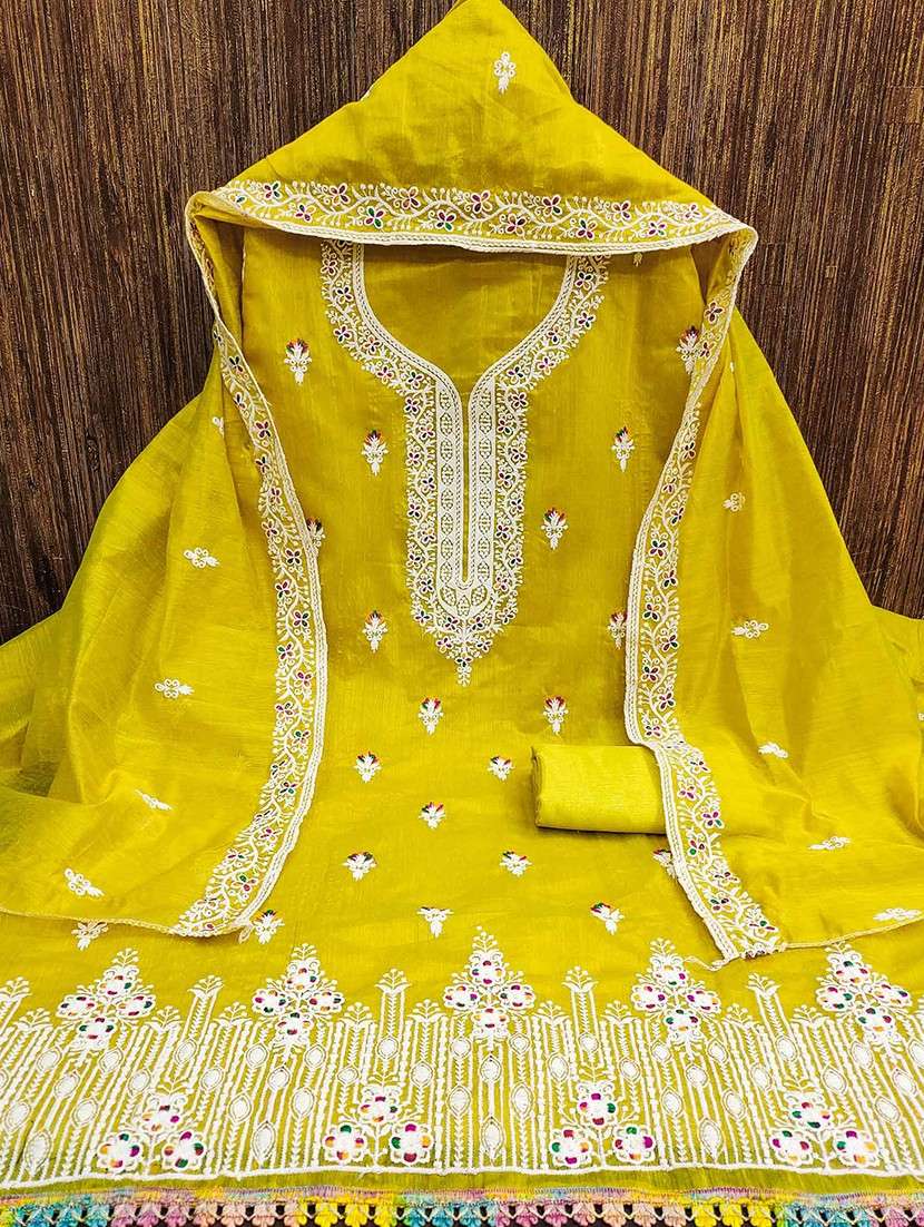 women solid with work unstitched suit set - 22141247 -  Standard Image - 1