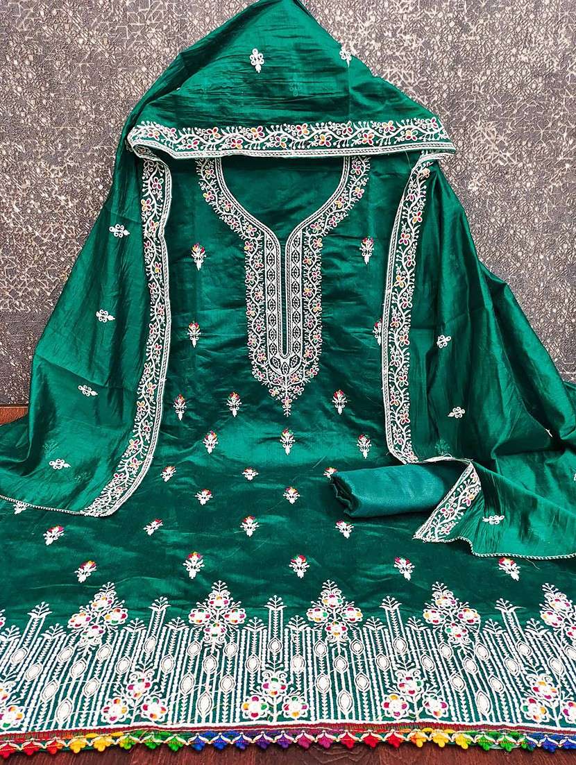 women solid with work unstitched suit set - 22141253 -  Standard Image - 1